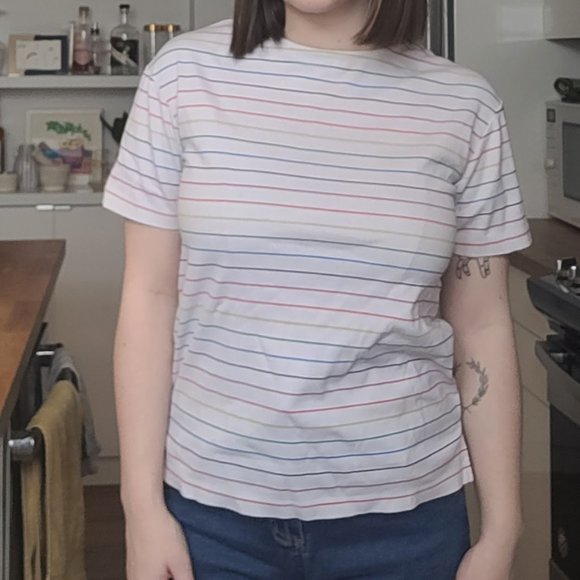 Colourful stripes t-shirt - mercerised cotton - Picture 2 of 3